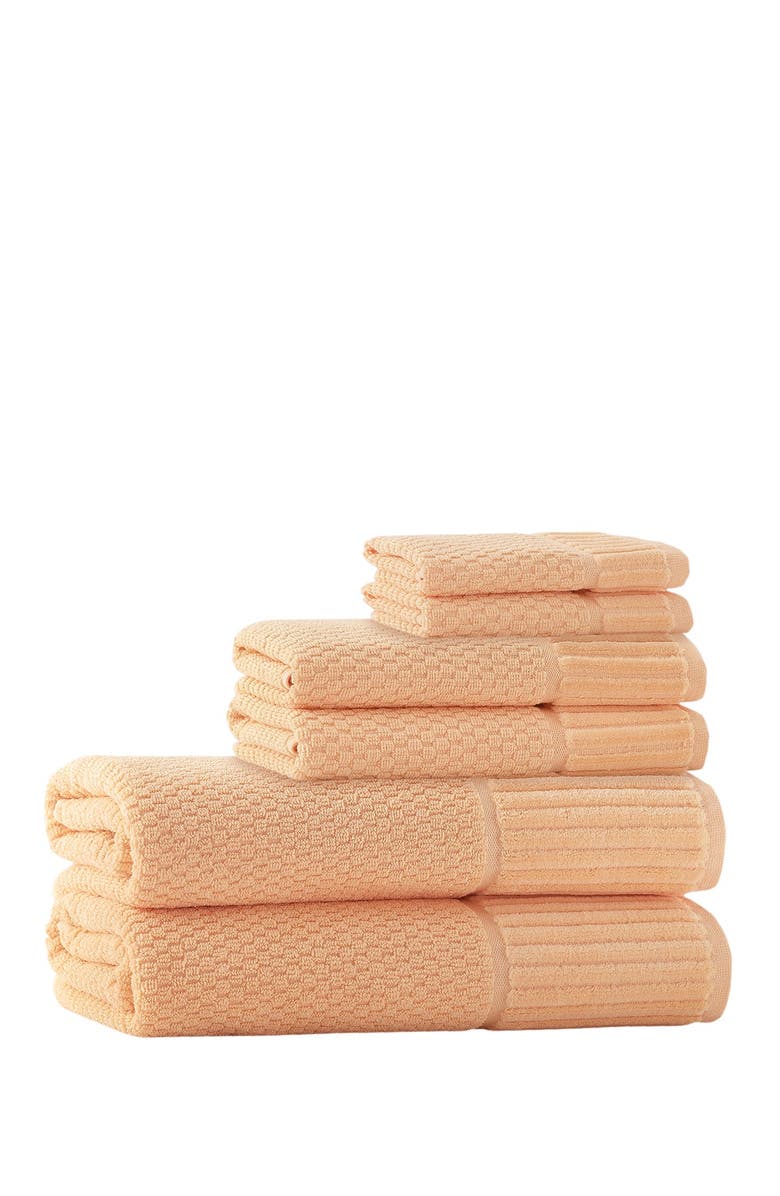 ENCHANTE HOME Timaru Turkish Cotton 6-Piece Towel Set - Somon, Main, color, 
