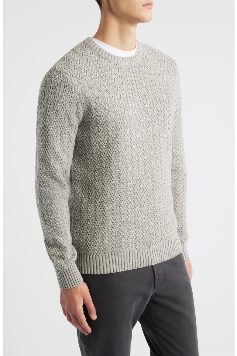 Ayr Herringbone Stitch Cotton & Wool Blend Sweater, Alternate, color, LIGHT TAUPE