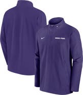 Nike Men's Nike Purple TCU Horned Frogs 2024 Sideline Coach Quarter-Zip Hoodie Jacket