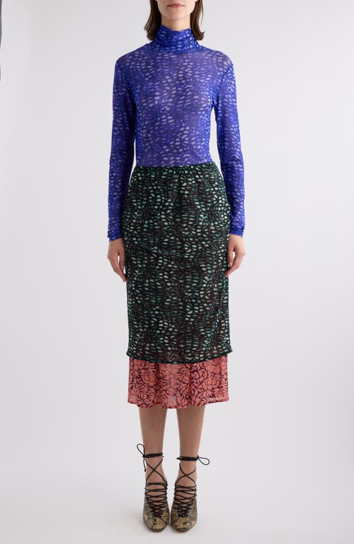DRIES VAN NOTEN DRIES VAN NOTEN HOYSER PRINT MESH TURTLENECK TOP 