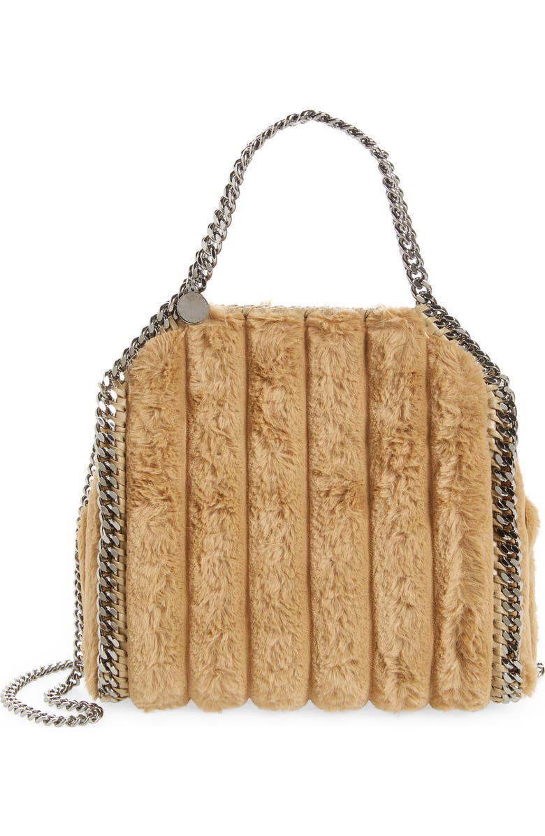 Stella McCartney Mini Falabella Faux Fur Tote, Main, color,