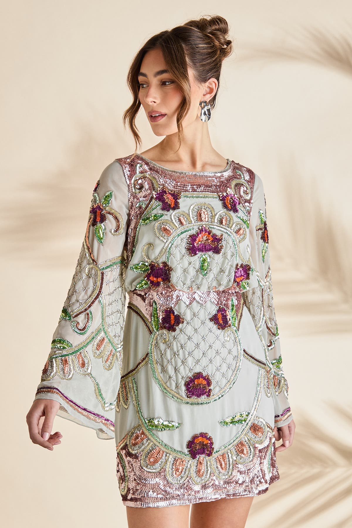 Heavily Embellished Sequin Mini Dress - image 2
