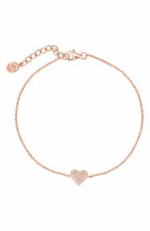 EFFY 14K Gold Plated Sterling Silver Pavé Diamond Heart Bracelet