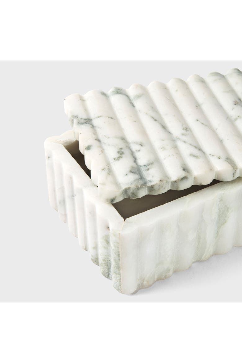 Sculpted Marble Box, Alternate, color, White