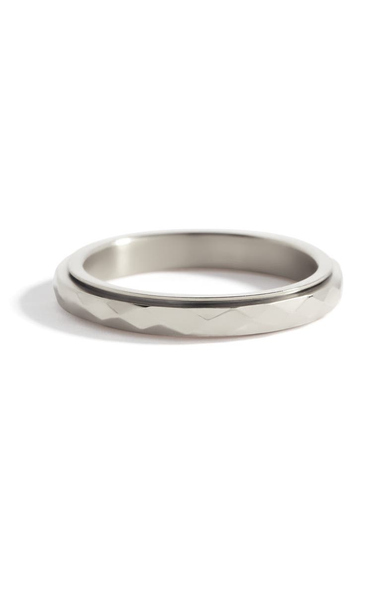 Mint & Lily Dainty Hammered Band Spinning Fidget Ring, Alternate, color, Silver