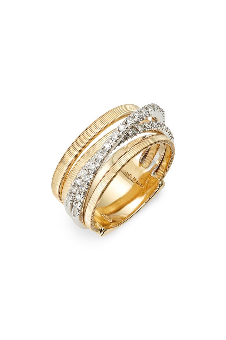 Goa Diamond Coil Ring, Main, color, YL/WH GOLD