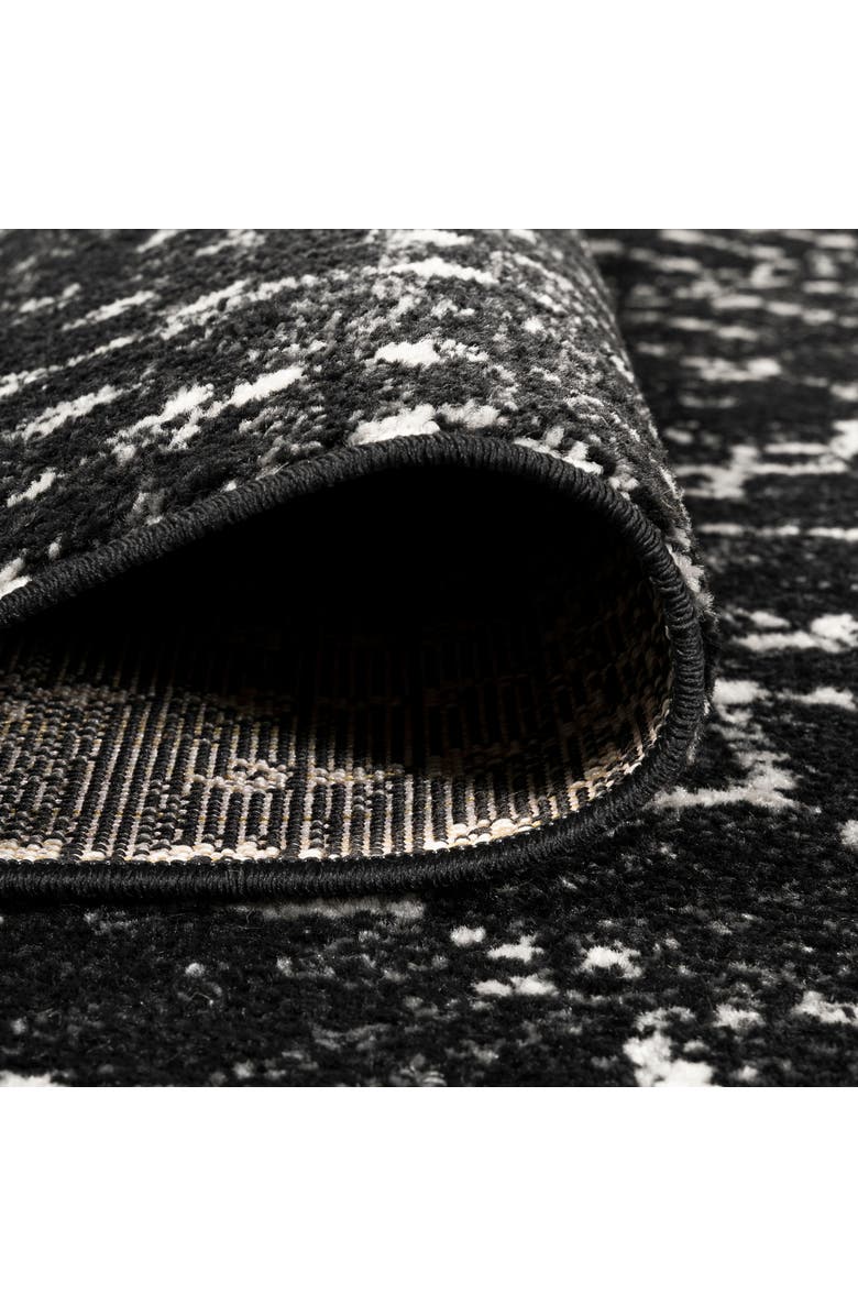 JONATHAN Y Moroccan HYPE Boho Vintage Diamond Round Area Rug, Alternate, color, Black/Ivory