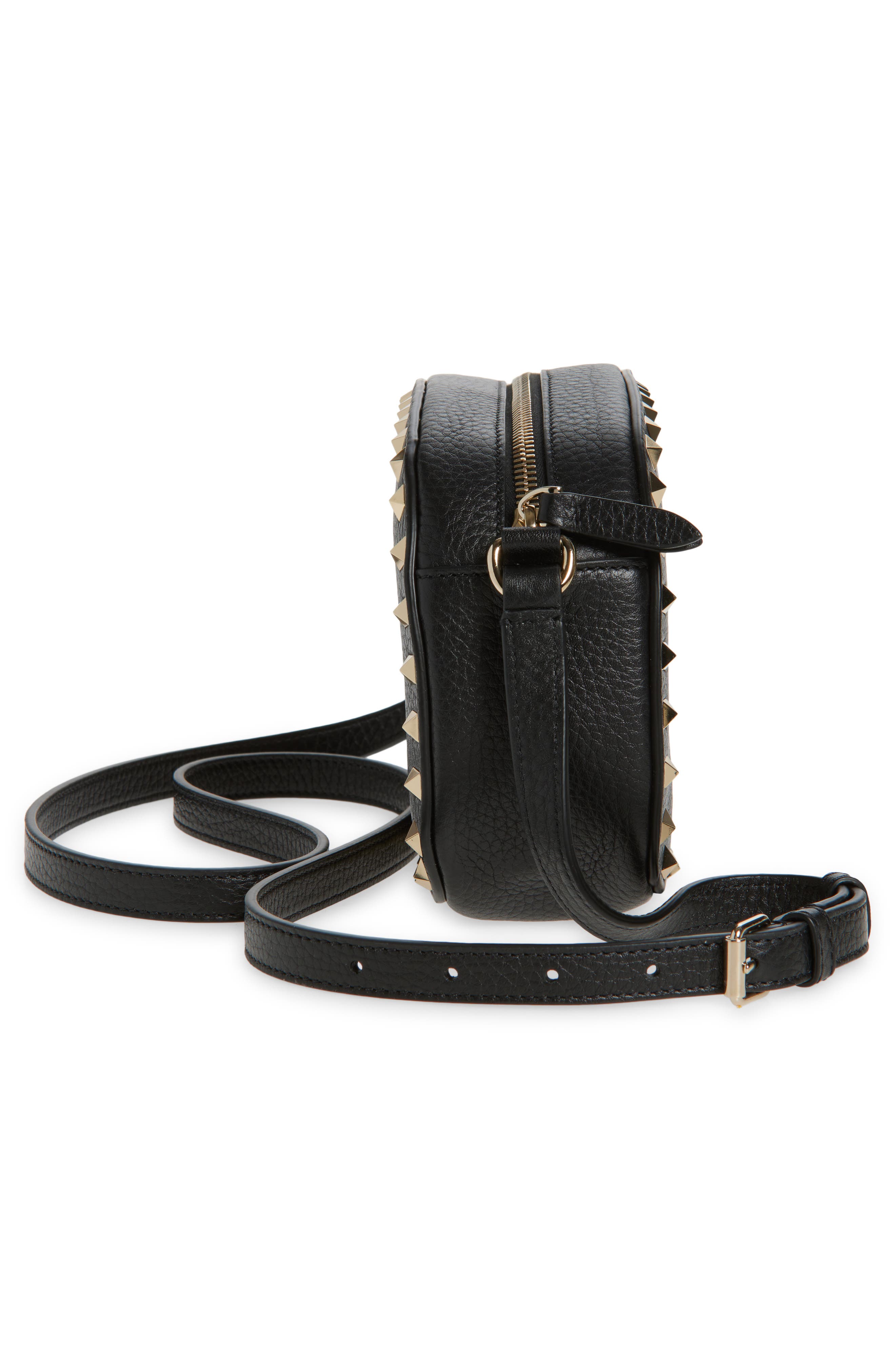 Valentino Garavani Rockstud Crossbody Camera Bag, Alternate, color, Nero