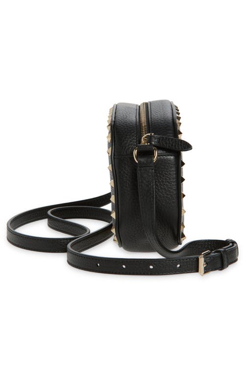 Valentino Womens Rockstud Leather Mini Crossbody Bag Nero In Black