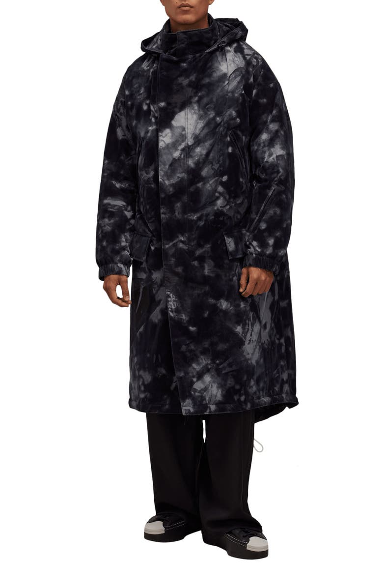 Y-3 Allover Print Padded Parka, Main, color,
