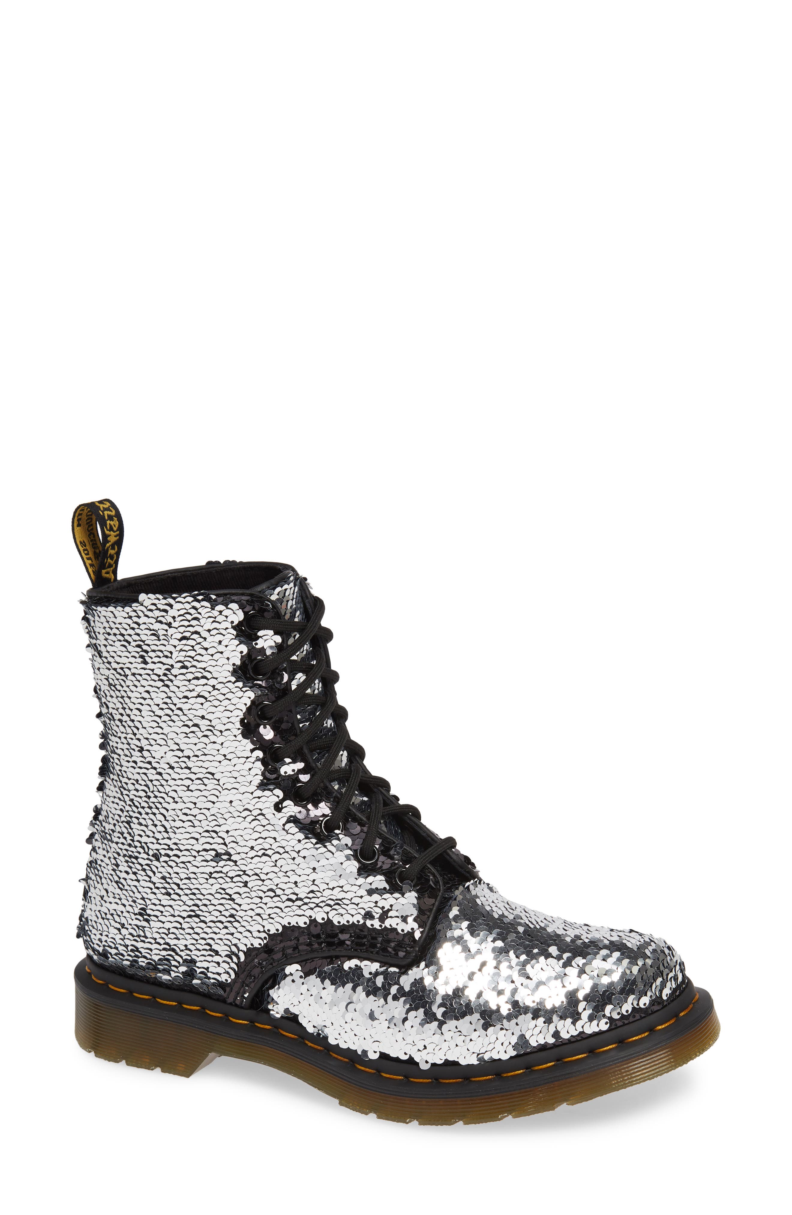 Dr. Martens 1460 Pascal Flip Sequin Boot, Alternate, color, 