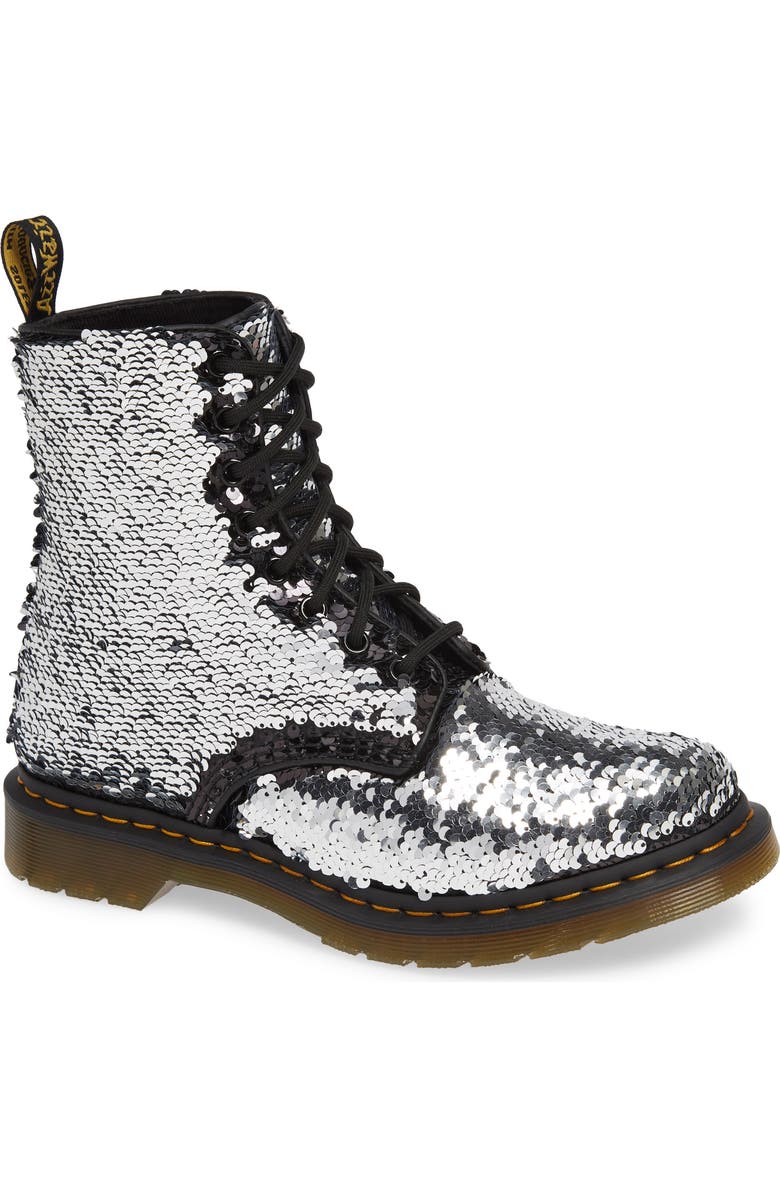 Dr. Martens 1460 Pascal Flip Sequin Boot, Alternate, color,