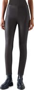 Akris punto Leather Front Jersey Back Leggings