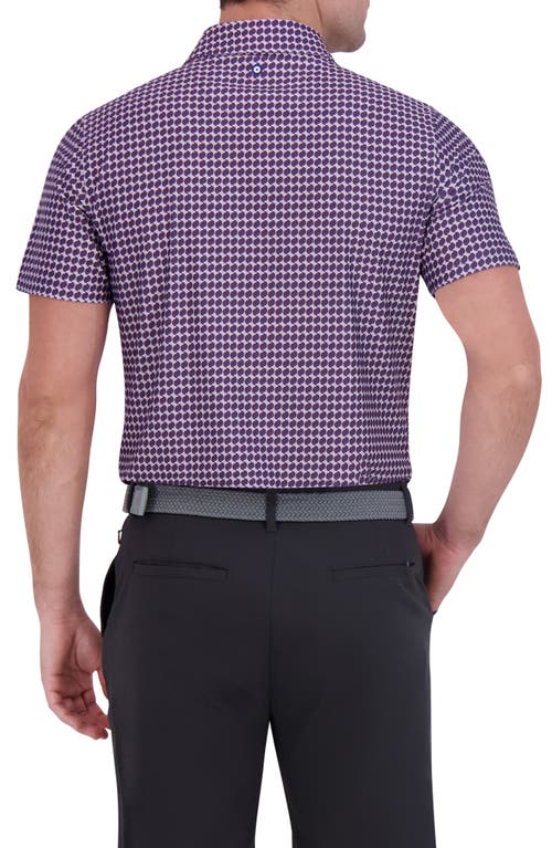 Ben Sherman Optic Geo Tech Jersey Golf Polo In Purple