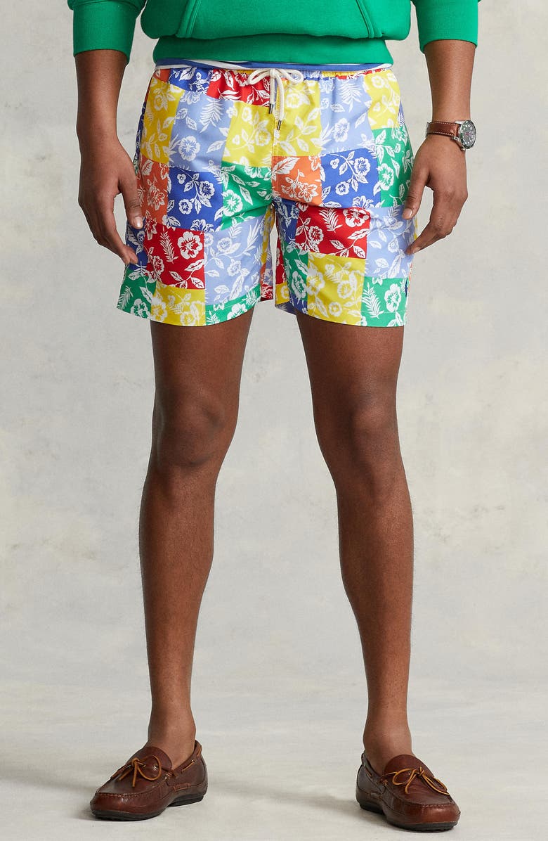 Polo Ralph Lauren Traveler Floral Swim Trunks, Alternate, color, 