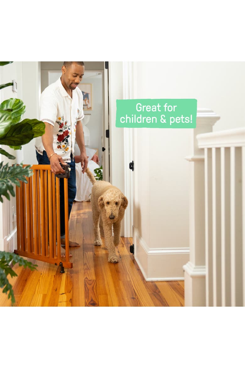 The Stairway 48W Series Pet and Baby Gate, Alternate, color, NATURAL