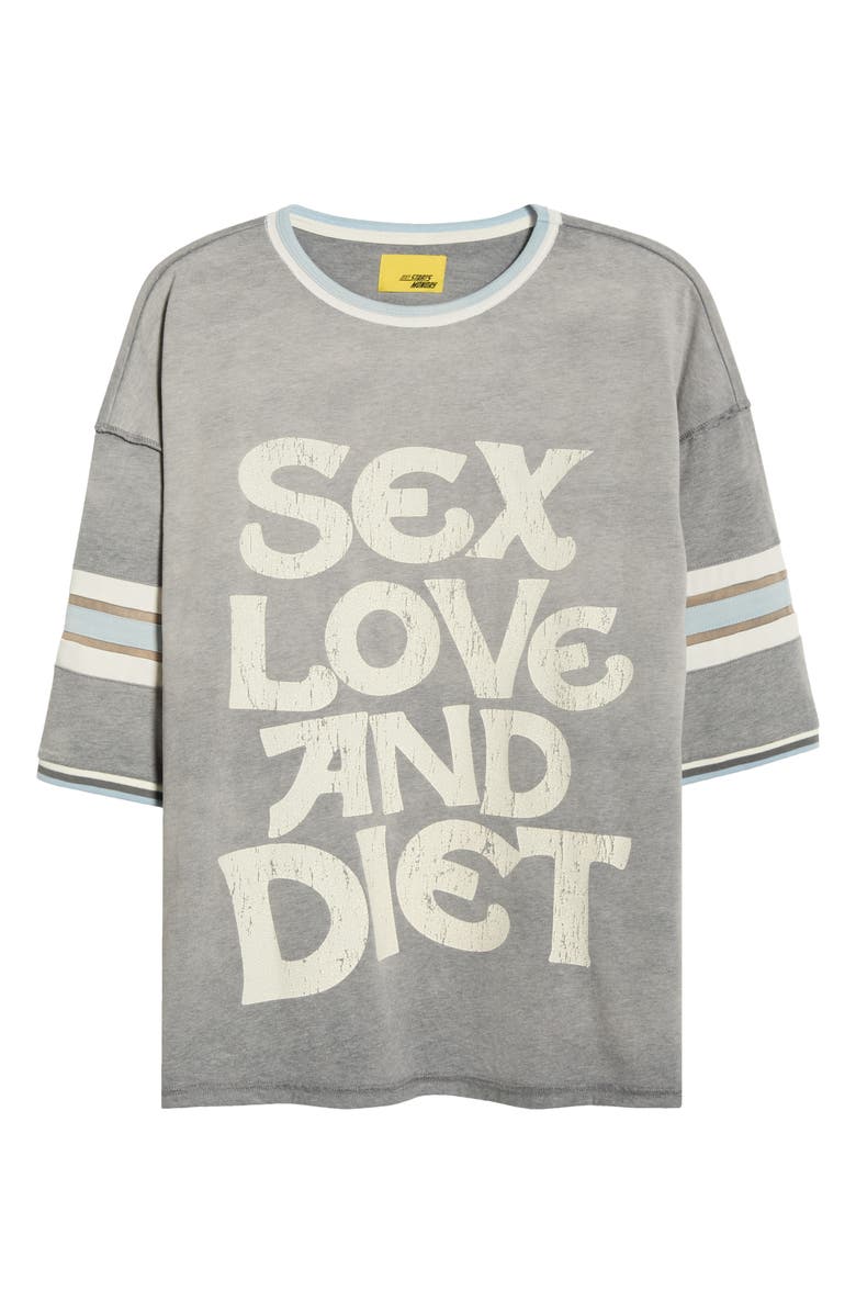 DIET STARTS MONDAY Sex, Love & Diet Athletic Graphic T-Shirt, Alternate, color, Heather Grey/ Blue