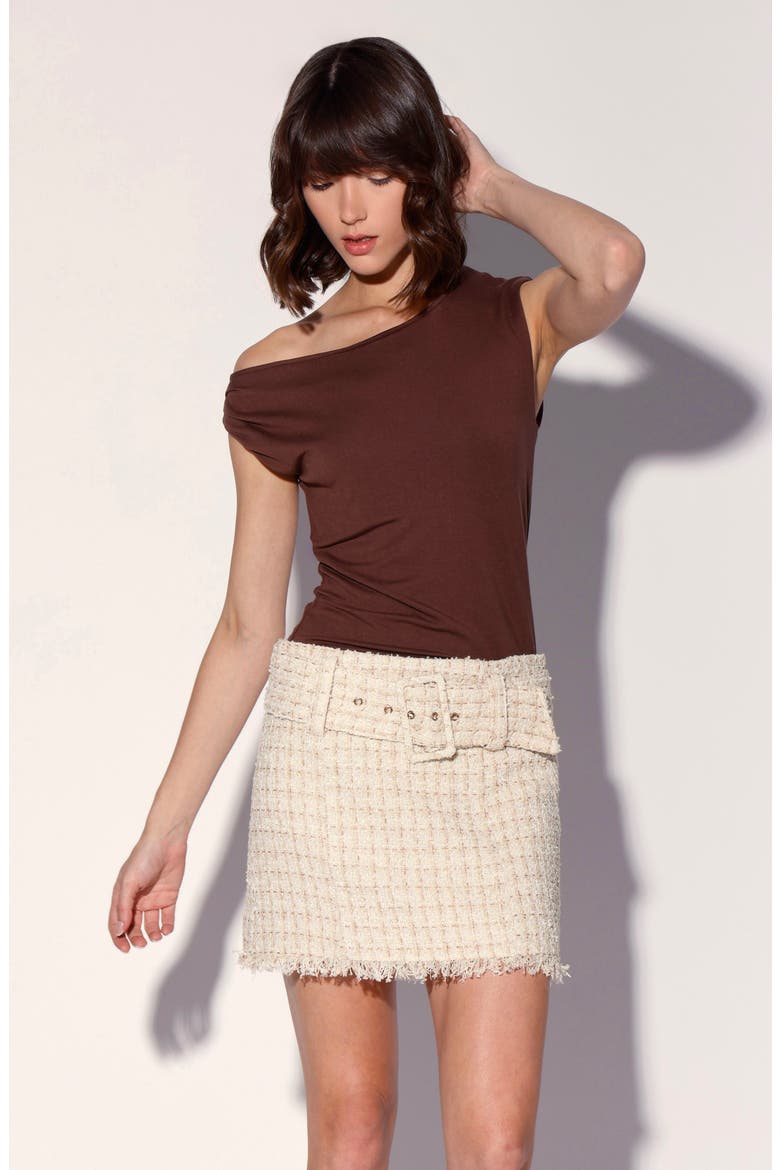 Vivian Tweed Miniskirt, Alternate, color, SAHARA TWEED