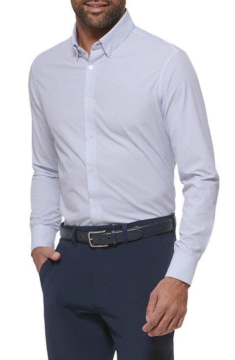 Leeward Microprint Stretch Performance Button-Up Shirt