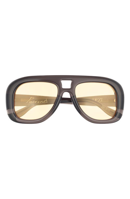 Dezi Pusha 55mm Shield Sunglasses In Brown