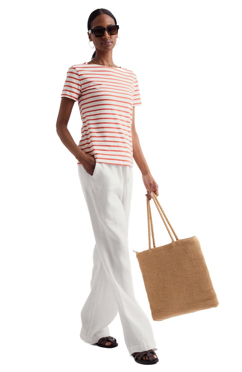 Seasalt Cornwall Sailor Stripe Organic Cotton T-Shirt, Alternate, color, Breton Carnelian