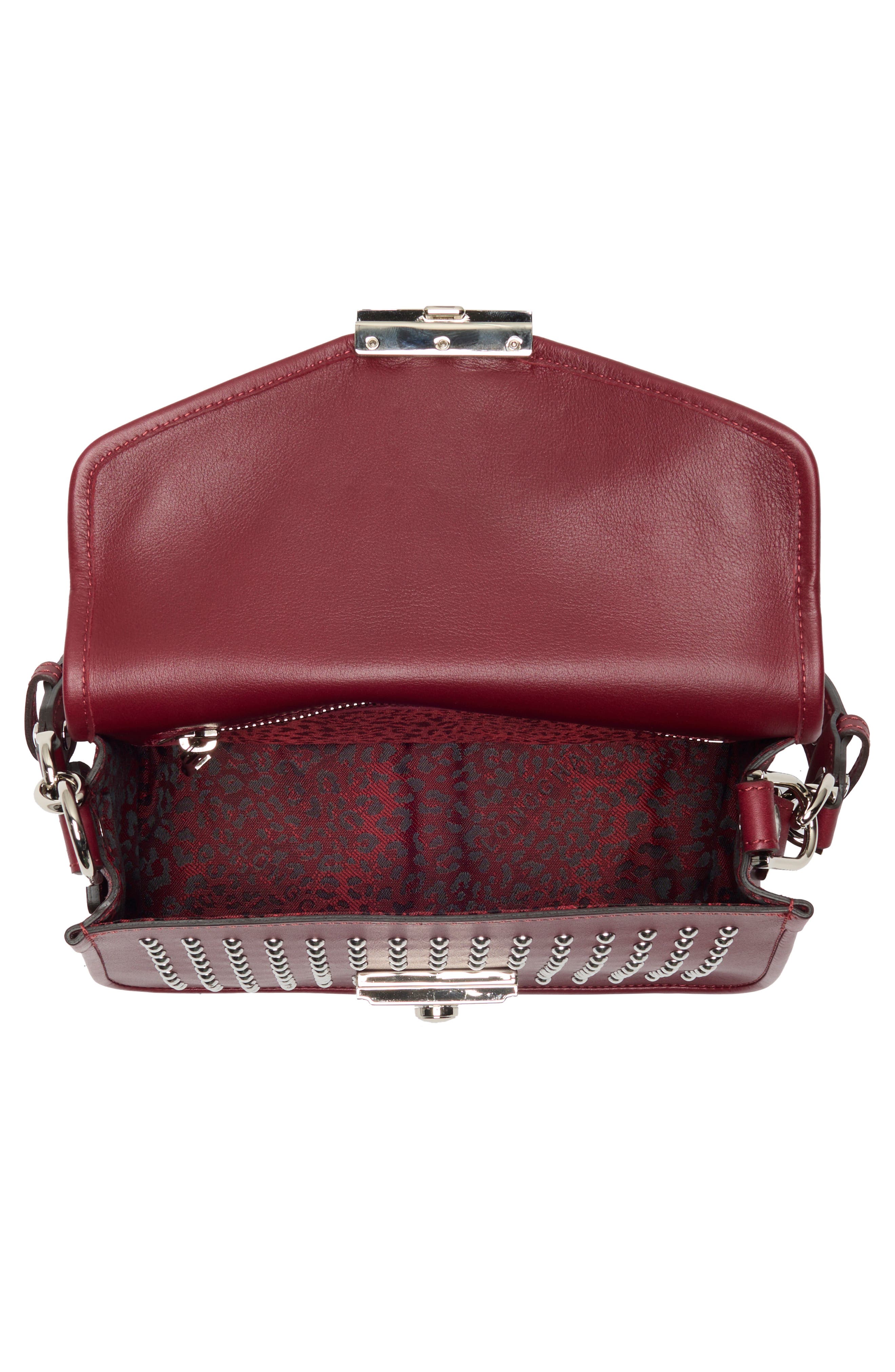 Longchamp Mademoiselle Leather Crossbody Bag, Alternate, color, Burgundy