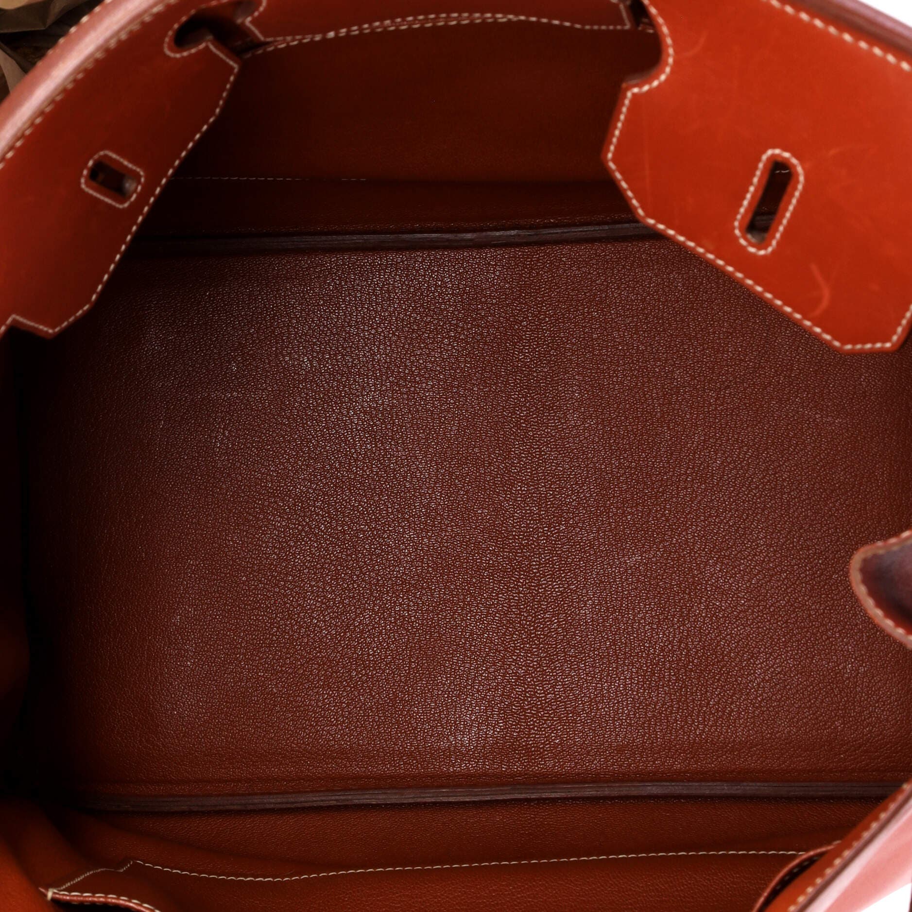 Pre-Owned Hermes Birkin Handbag Orange Box Calf with Gold Hardware 35 ...