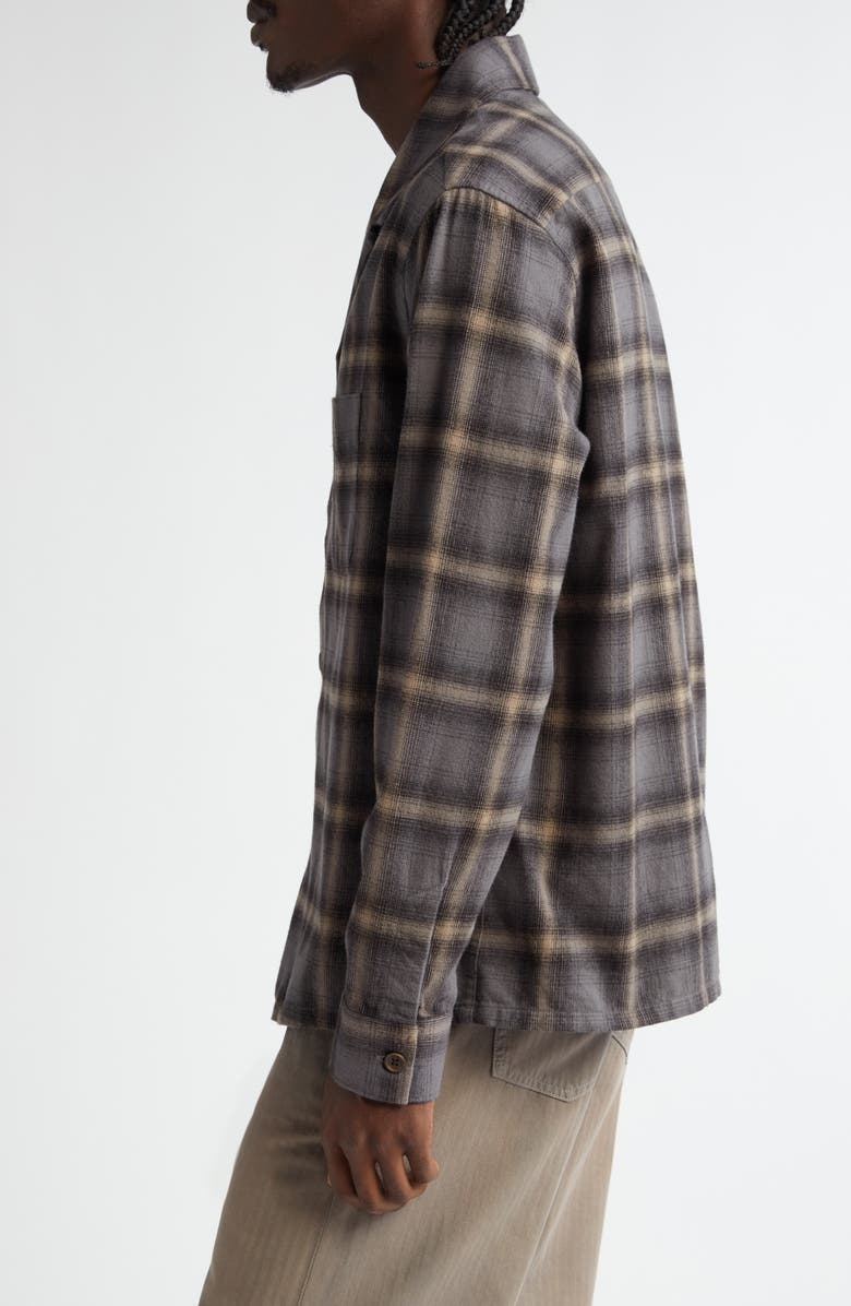 OUR LEGACY Heusen Brushed Plaid Long Sleeve Flannel Camp Shirt, Alternate, color,