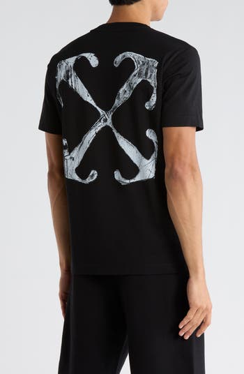 Slim Fit Scratch Arrow Graphic T-Shirt
