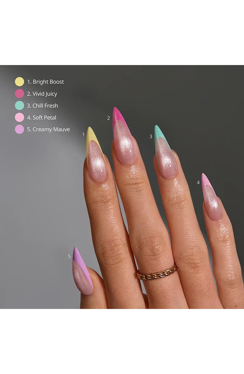 Btartboxnails Soft Gel Nail Tips XCOATTIPS<sup>®</sup> French Brighter Pastel - Cat-Eye Base Collection, Alternate, color, Long Stiletto