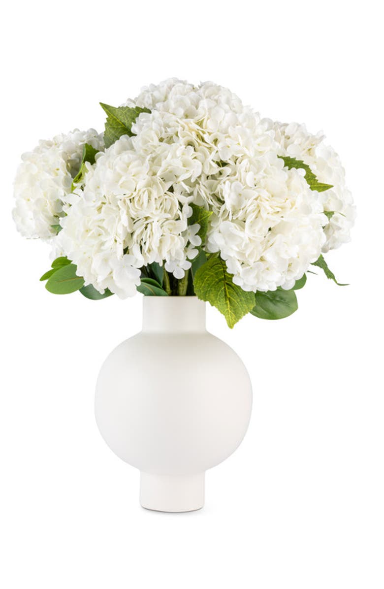 CocoBella Marla RealTouch Hydrangea Arrangement, Main, color, Snow