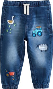NEXT Kids' Farm Animal Embroidered Jeans