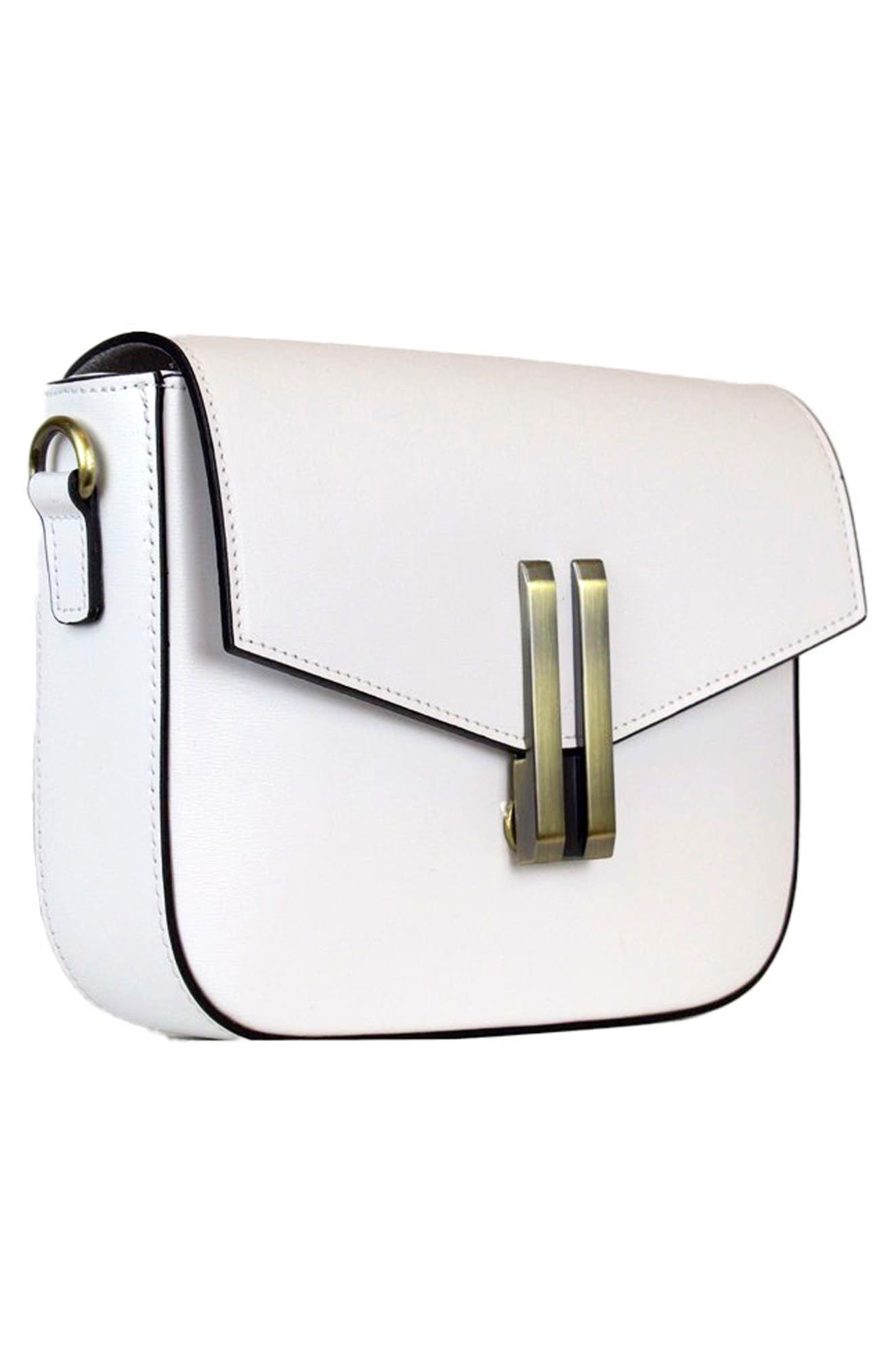 Persaman New York Leather Flap Crossbody Bag, Alternate, color, White