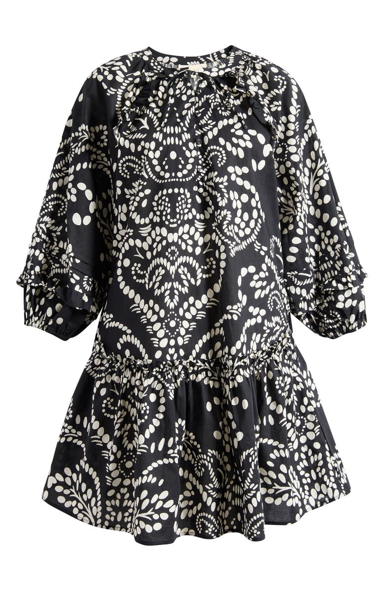 MELLODAY Print Poplin Minidress, Main, color, Black/ Beige Print