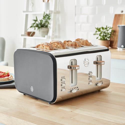 Swan Nordic Four Slice Toaster In Gray