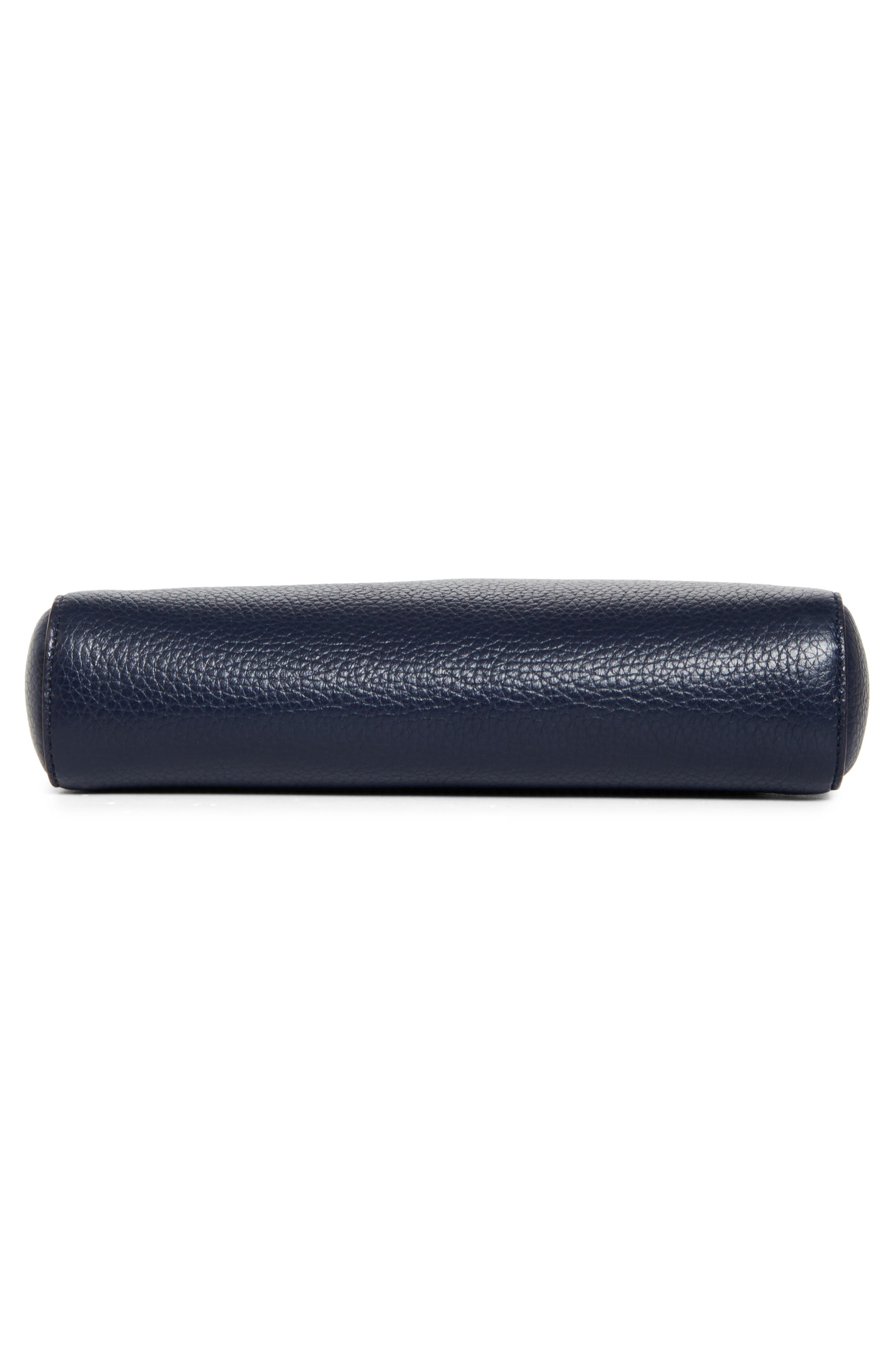 Christian Louboutin Mini Cabata Soft Leather Pouch, Alternate, color, Zaffiro/ Silver