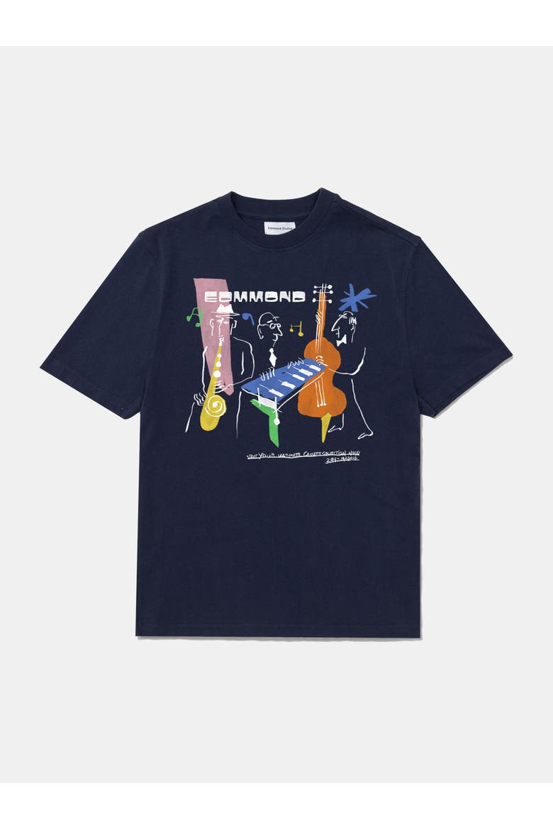 Cassette Print T-Shirt, Alternate, color, Plain Navy