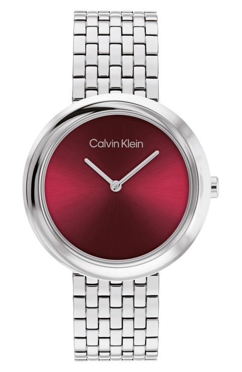 Twisted Bezel Sunray Bracelet Watch, 34mm