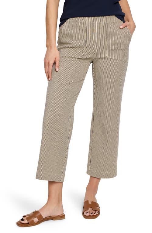 Nic + Zoe Nic+zoe All Day Stripe Crop Wide Leg Pull-on Jeans In Neutral Multi