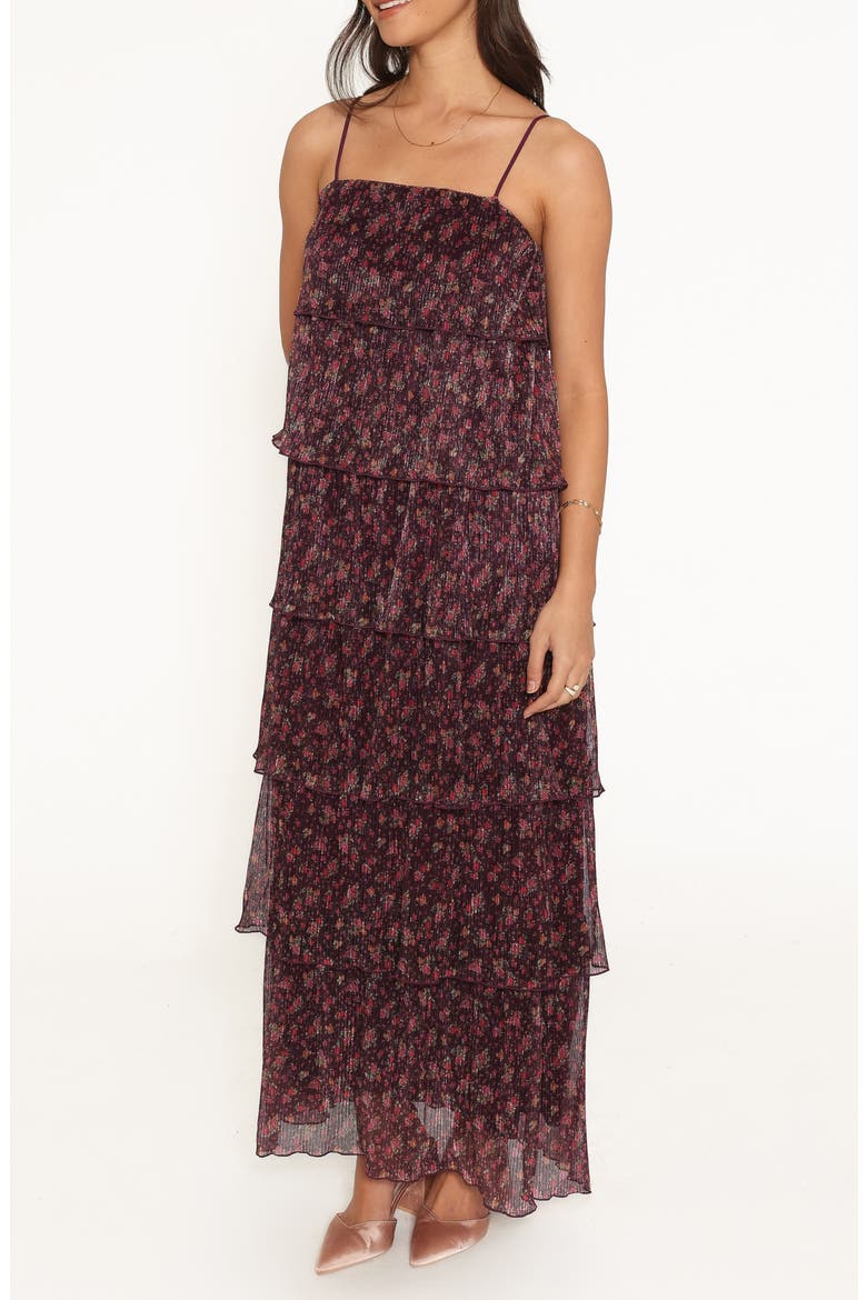 Alinae Tiered Maxi Dress, Alternate, color, PURPLE FLORAL