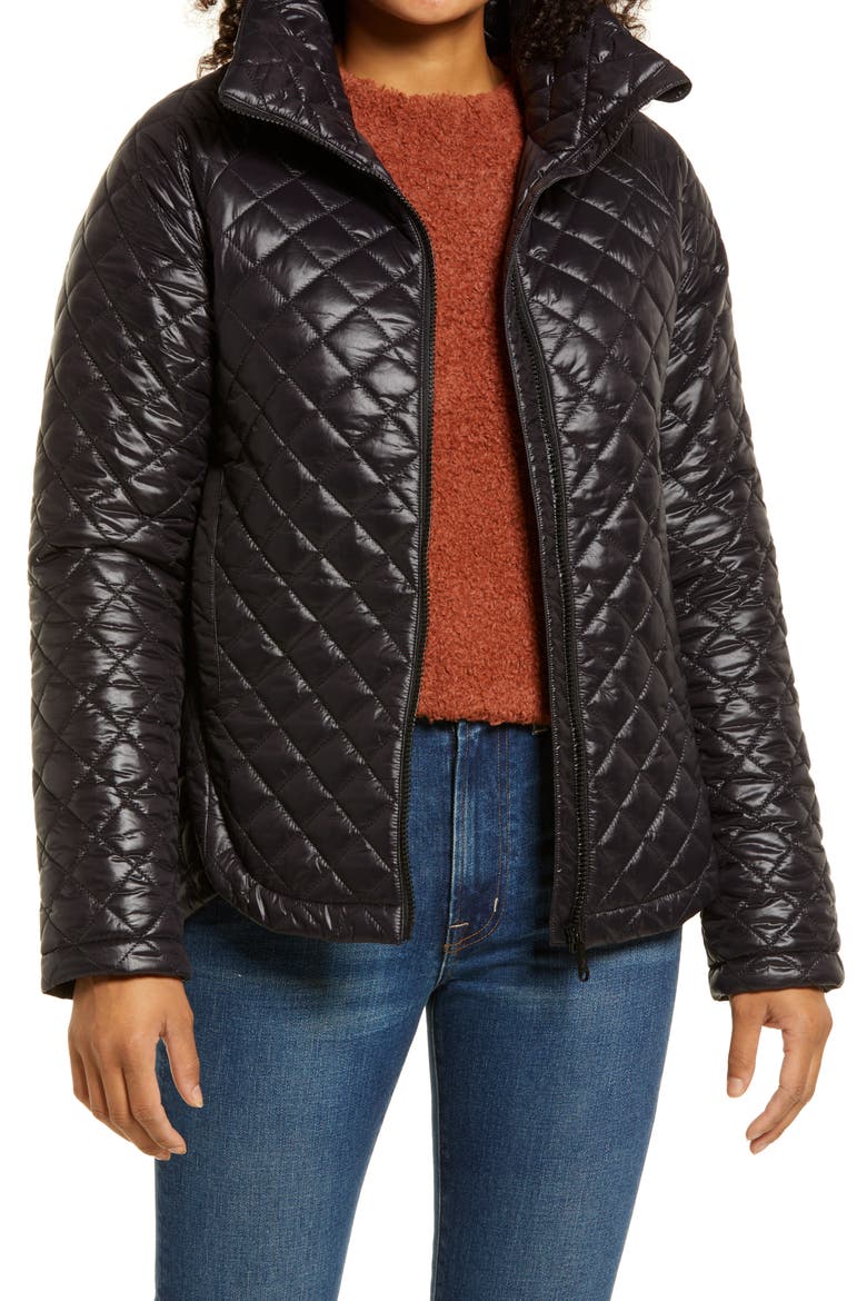 Diamond Quilted Thru & Thru Jacket, Main, color, BLACK