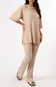 Petal & Pup Silvie Rib Top & Pants Set