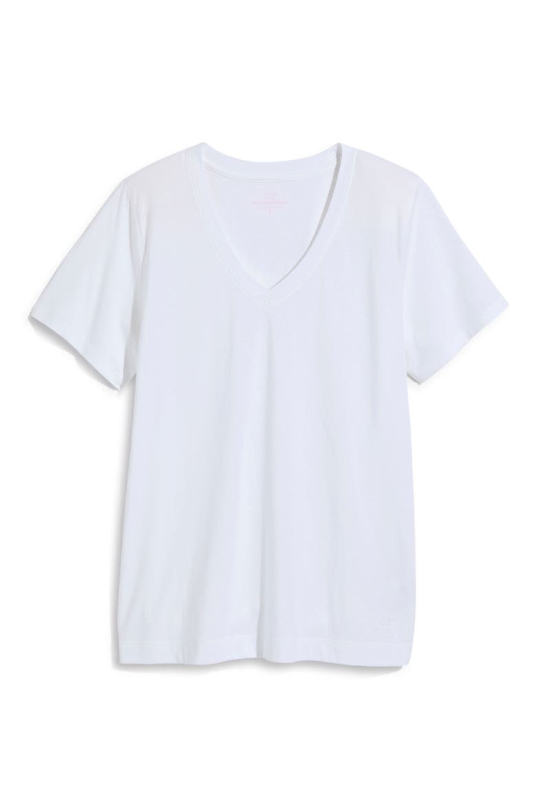 V-Neck Cotton T-Shirt, Alternate, color, WHITE CAP