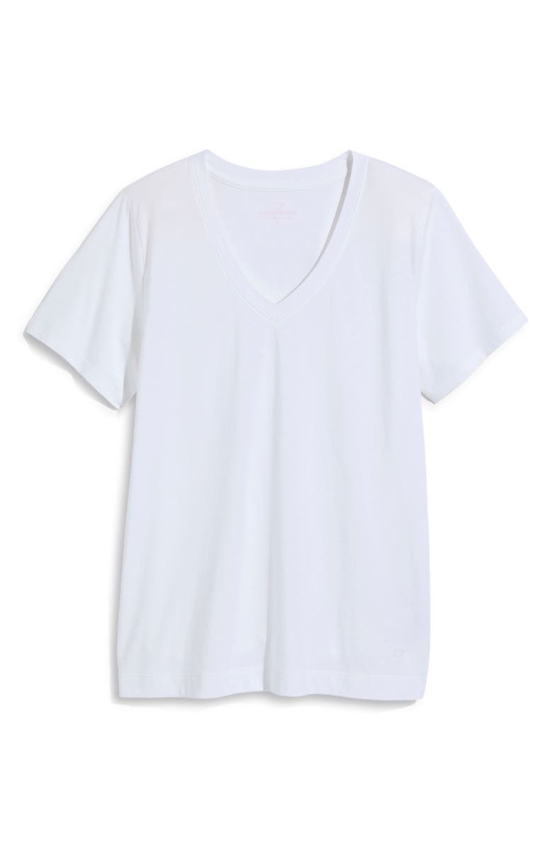 vineyard vines V-Neck Cotton T-Shirt, Alternate, color, White Cap