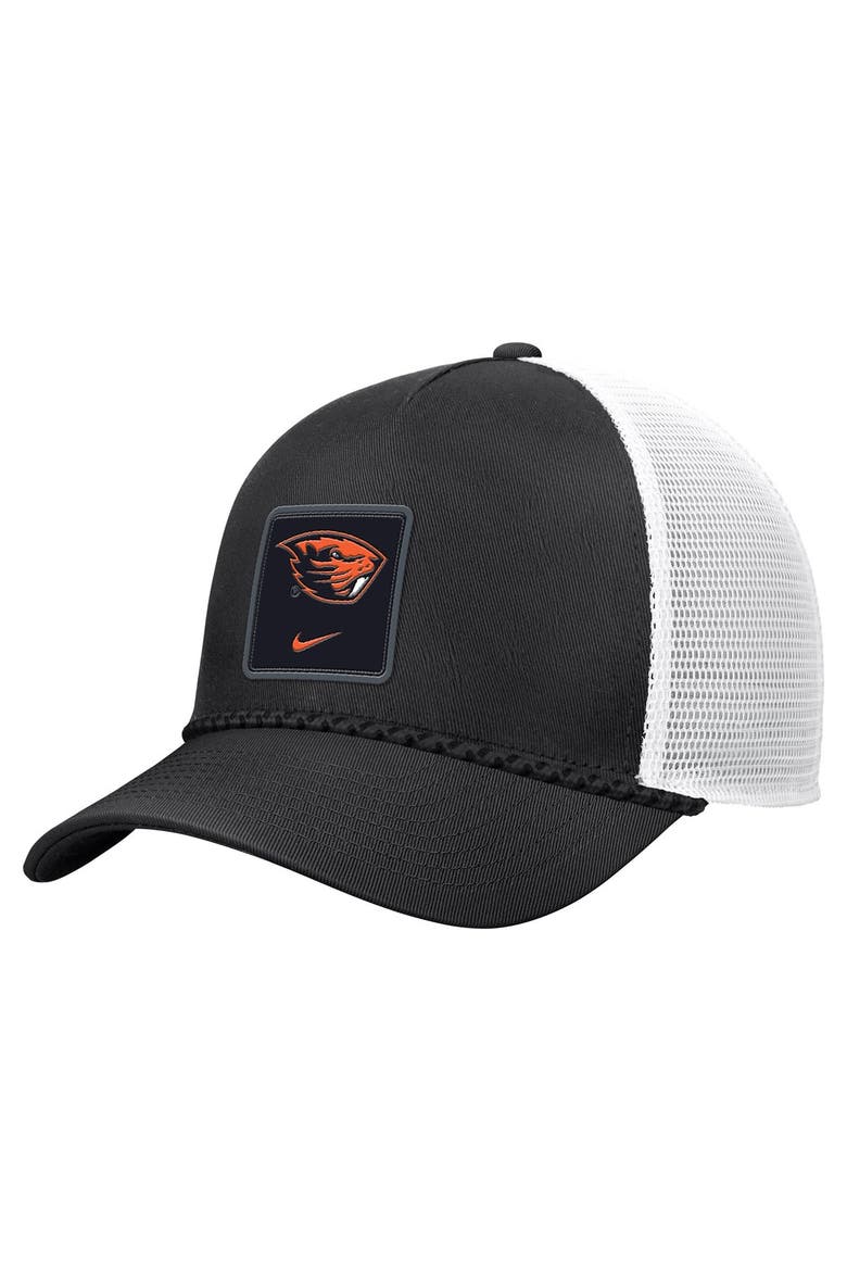 Men's Nike Black Oregon State Beavers 2026 On-Field Rope Adjustable Trucker Hat, Alternate, color, Black