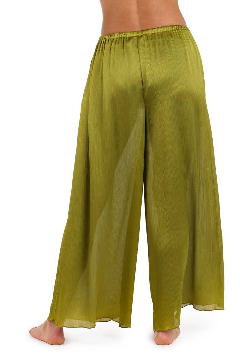 Radiance Textured Satin Cover-Up Palazzo Pants, Alternate, color, OLIVE