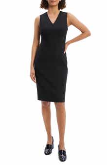 Theory V-Neck Wool Blend Sheath Dress