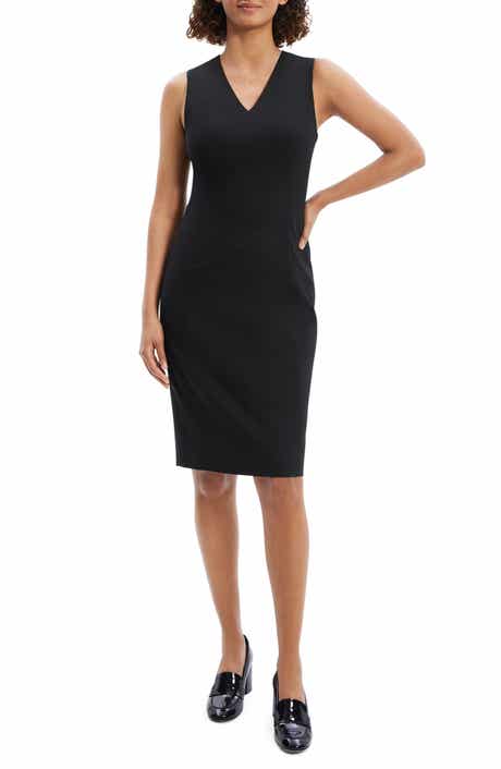 Theory V-Neck Wool Blend Sheath Dress