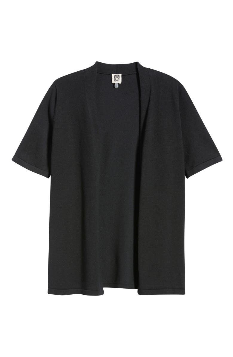 AK ANNE KLEIN Newport Open Cardigan, Alternate, color, Anne Black