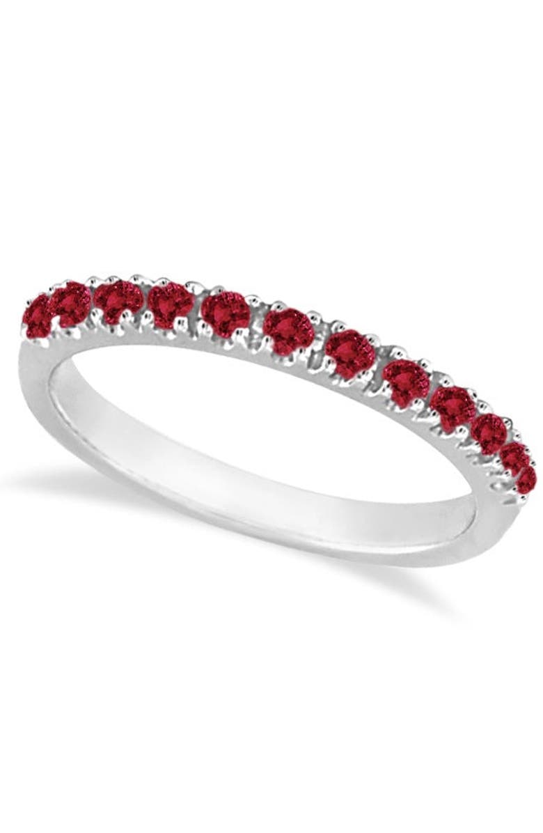 ALLUREZ Ruby Stackable Ring Guard Band 14K, Main, color, 0.37Ct/White Gold